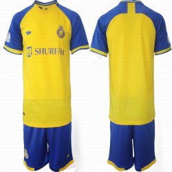 2023 Al Nassr club yellow blue soccer jerseys home