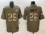 Nike Philadelphia Eagles #26 Saquon Barkley green Salute To Service Limited Jerseys 02