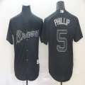 Nike Atlanta Braves #5 Phillip black majestic mlb baseball jersey Nickname version