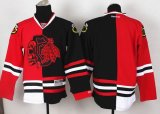 Reebok Chicago Blackhawks blank black red split nhl Jersey