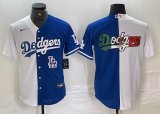 Los Angeles Dodgers blank Nike white blue splits majestic baseball Jersey Dodgers Logo 02