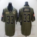 Nike Green Bay Packers #33 Aaron Jones green 2021 Salute to Service Limited Jersey