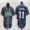 Nike Philadelphia Eagles #11 Carson A.J. Brown gray camo baseball jerseys Joint name-BD