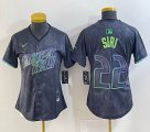 Women Nike Tampa Bay Rays #22 Jose Siri black majestic baseball jersey city version