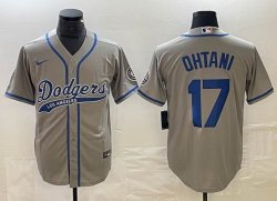 Los Angeles Dodgers #17 Shohei Ohtani Nike gray majestic baseball Jersey Joint name -BD 02