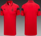 2023-2024 AC Milan Club red polo soccer shirts C995