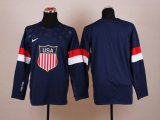 2014 NHL United States team blue blank hockey jerseys