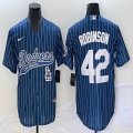 Nike Los Angeles Dodgers #42 Jackie Robinson blue majestic baseball Jerseys Joint name -BD 05