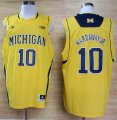 Adidas Michigan Wolverines Tim Hardaway Jr. 10 Basketball Authentic Jerseys - Yellow