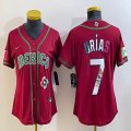 Women 2023 World Cup Mexico #7 Julio Urias red majestic baseball jerseys 28