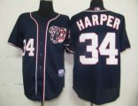 Washington Nationals 34 Harper Dark blue MLB Jerseys