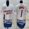 Puerto Rico Baseball #1 Correa White 2023 World Baseball Classic Replica Player Jersey 03