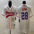 Nike Anaheim Angels #28 Matt Olson beige MLB Baseball jerseys Joint name-BD