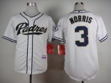 san diego padres Derek Norris #3 white mlb jerseys