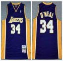 Los Angeles Lakers #34 Shaquille O'Neal blue throwback NBA Jersey-XD