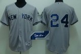 New York Yankees 24 Robinson Cano grey MLB signature Jersey