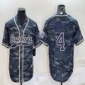 Nike Dallas Cowboys #4 Dak Prescott gray camo baseball jerseys Joint name-BD