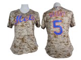 2015 women New York Mets 5# David Wright Grey camo mlb Jersey