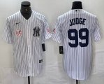 Nike New York Yankees #99 Aaron Judge white MLB baseball Jersey Joint name -BD 02