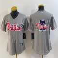 Youth Nike Philadelphia Phillies blank gray majestic baseball jersey big logo