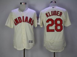 Cleveland Indians #28 KLUBER beige Flexbase Authentic Collection Jersey