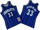 New Orleans Hornets #33 Alonzo Mourning blue throwback Stitched NBA basketball jersey-S8