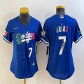 Youth 2023 World Cup Mexico #7 Julio Urias blue majestic baseball jerseys 004