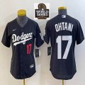 Women Los Angeles Dodgers #17 Shohei Ohtani Nike black majestic baseball Jersey