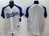 Los Angeles Dodgers blank Nike white blue fashion majestic baseball Jersey -BD