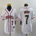 Youth 2023 World Cup Mexico #7 Julio Urias white majestic baseball jerseys 08