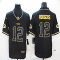 Green Bay Packers #12 Aaron Rodgers black throwback Nike Color Rush Limited Jersey