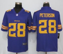 Nike Dallas Vikings 28 Peterson Navy Purple Color Rush Limited Jersey