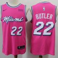 Nike Miami Heat #22 Jimmy Butler pink nba basketball jersey-S8