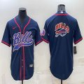 Nike Buffalo Bills dark blue baseball jerseys Joint name-BD 01