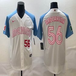 2023 World Cup Mexico #56 Randy Arozarena white skyblue majestic baseball jerseys 20