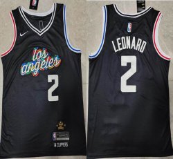 Nike Los Angeles Clippers #2 Kawhi Leonard black nba jersey -XD