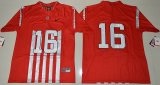 2016 Ohio State Buckeyes J.T Barrett 16 College Football 1917 Throwback Limited Jersey - Red