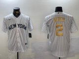 Nike New York Yankees #2 Derek Jeter White fashion majestic baseball Jersey-BD