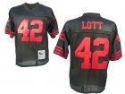 San Francisco 49ers 42 Ronnie Lott Throwback black jersey