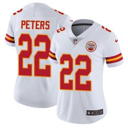 Women Nike Kansas City Chiefs 22# Marcus Peters white Color Rush Limited Jerseys