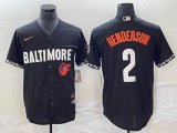 Nike Baltimore Orioles #2 Gunnar Henderson black majestic baseball jersey-BD 01