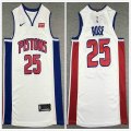 Nike Detroit Pistons #25 Derrick Rose white nba Jerseys -XD