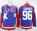 United States #96 Charlie Conway blue nhl all star jersey