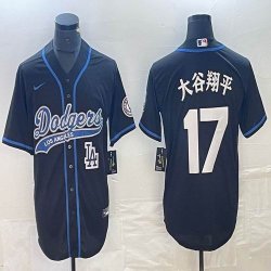 Los Angeles Dodgers #17 Shohei Ohtani black Nike majestic baseball Jersey Joint name -BD 05