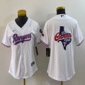 Youth Nike Texas Rangers blank white majestic baseball jerseys 01