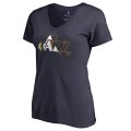 Women's Utah Jazz Fanatics Branded Navy X-Ray Slim Fit V-Neck T-Shirt