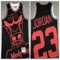 Chicago Bulls #23 Michael Jordan black throwback nba jersey-XD