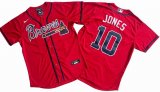 Men's Atlanta Braves 10# Chipper Jones Nike Red Home Replica Player Name Jersey