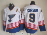 2015 St.Louis Blues #9 Corson white CCM NHL hockey Jersey A patch