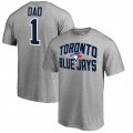 Men's Toronto Blue Jays Fanatics Branded Heather Gray 2018 Father's Day Number 1 Dad T-Shirt